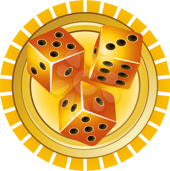 Royalty Free Clipart Image of a Dice Icon