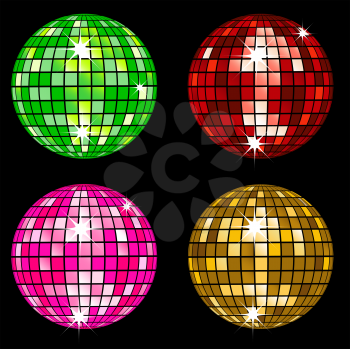 Royalty Free Clipart Image of a Set of Disco Balls