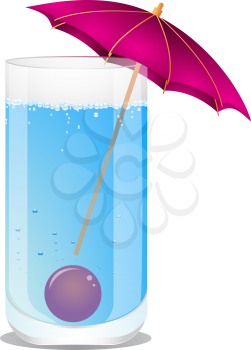 Royalty Free Clipart Image of a Cocktail With an Umbrella