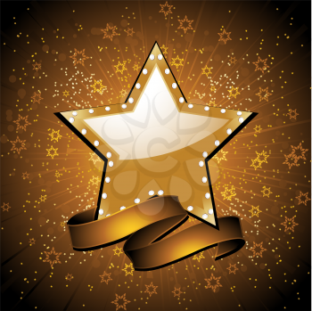 Royalty Free Clipart Image of a Festive Star Banner