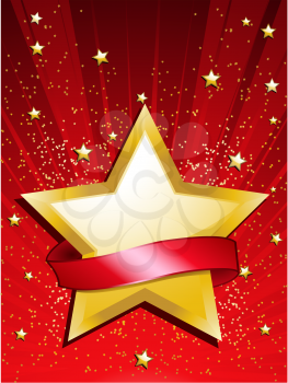 Royalty Free Clipart Image of a Festive Star Banner