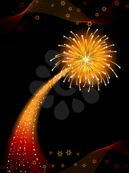 Royalty Free Clipart Image of a Background of Fireworks