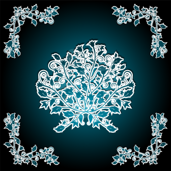 Royalty Free Clipart Image of an Ornate Floral Pattern 