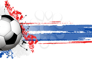 Royalty Free Clipart Image of a Football Banner With a Grunge French Flag