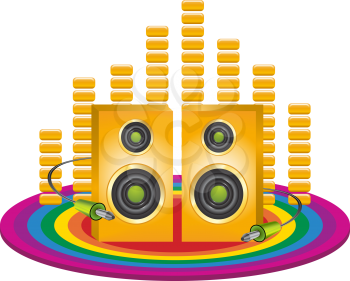 Royalty Free Clipart Image of a Funky Speaker Background