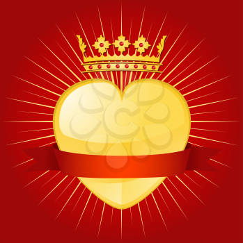 Royalty Free Clipart Image of a Heart With a Crown