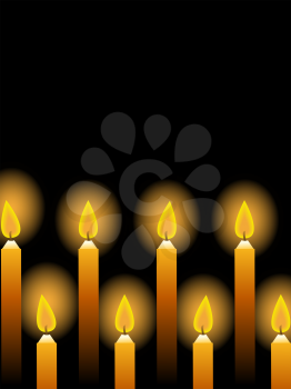 Royalty Free Clipart Image of Burning Candles
