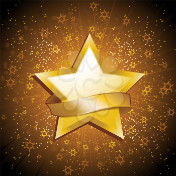 Royalty Free Clipart Image of a Gold Star Background