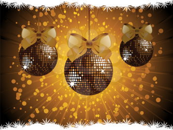 Royalty Free Clipart Image of Sparkling Christmas Ornaments
