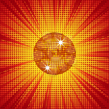 Royalty Free Clipart Image of a Sparkling Disco Ball Background