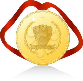 Royalty Free Clipart Image of a Gold Medal