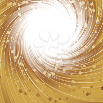 Royalty Free Clipart Image of an Abstract Gold Swirling Background