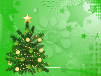 Royalty Free Clipart Image of a Decorated Christmas Background