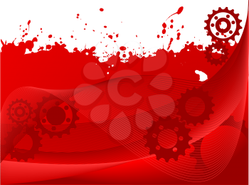 Royalty Free Clipart Image of an Abstract Red Cog Background