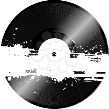Royalty Free Clipart Image of a Grunge Vinyl Record