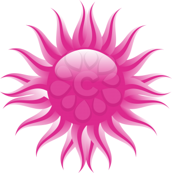 Royalty Free Clipart Image of an Abstract Pink Sun