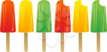 Royalty Free Clipart Image of Popsicles 