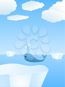 Royalty Free Clipart Image of a Cartoon Whale