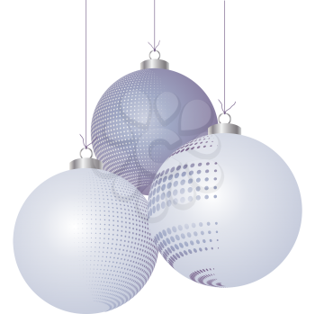 Royalty Free Clipart Image of Lilac Christmas Baubles