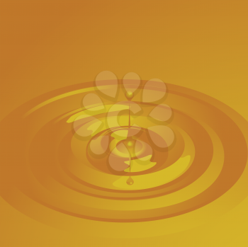 Royalty Free Clipart Image of a Liquid Gold Puddle