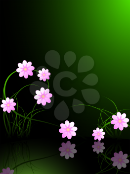 Royalty Free Clipart Image of a Pink Flowers