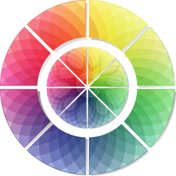 Royalty Free Clipart Image of a Spectrum Colour Wheel Icon
