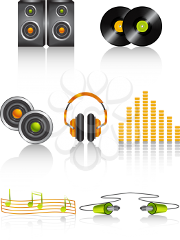 Royalty Free Clipart Image of Music Icons
