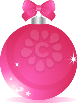 Royalty Free Clipart Image of a Glossy Pink Bauble