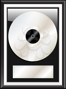 Royalty Free Clipart Image of a Detailed Framed Platinum Disc 