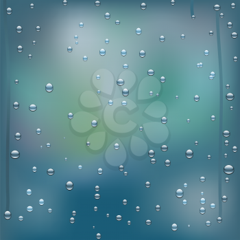 Royalty Free Clipart Image of Raindrops and Drips on a Window