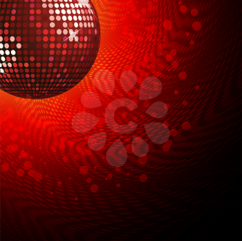 Royalty Free Clipart Image of a Red Disco Ball 