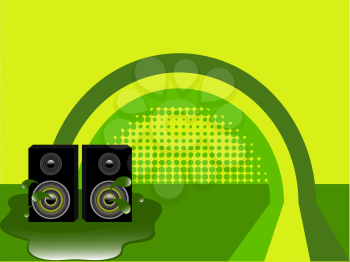 Royalty Free Clipart Image of an Abstract Illustration of Speakers