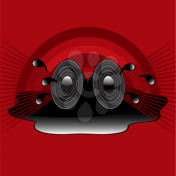 Royalty Free Clipart Image of an Abstract Background With Speakers