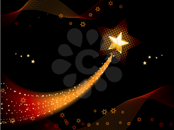 Royalty Free Clipart Image of a Shooting Star Background