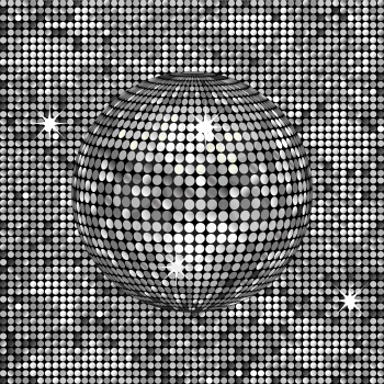 Royalty Free Clipart Image of a Silver Disco Ball Background