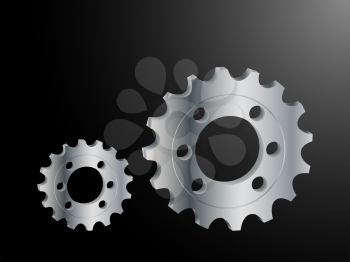 Royalty Free Clipart Image of Silver Cogs