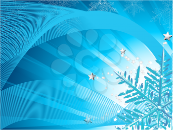 Royalty Free Clipart Image of a Blue Snowflake Background