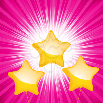 Royalty Free Clipart Image of Star Shaped Balloons