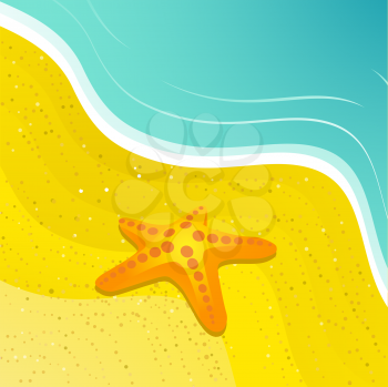Royalty Free Clipart Image of a Starfish on a Beach