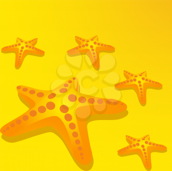 Royalty Free Clipart Image of a Starfish Background