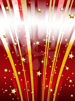 Royalty Free Clipart Image of a Festive Starry Background