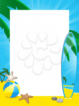 Royalty Free Clipart Image of a Tropical Summer Border 