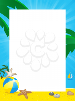 Royalty Free Clipart Image of a Tropical Summer Border 
