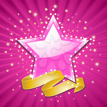 Royalty Free Clipart Image of a Pink Star Background