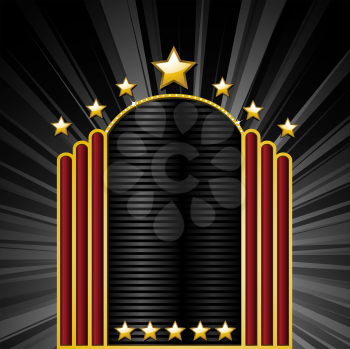 Royalty Free Clipart Image of a Theater Sign