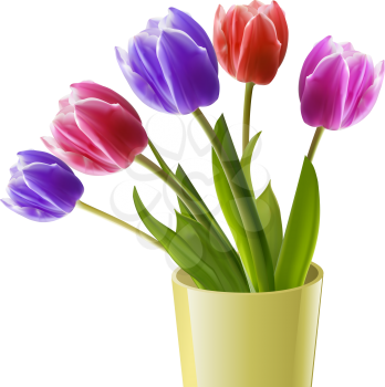 Royalty Free Clipart Image of Tulips in a Vase
