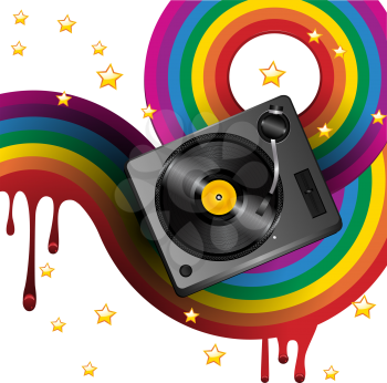 Royalty Free Clipart Image of an Abstract Turntable Background