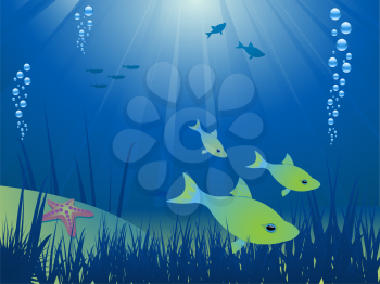 Royalty Free Clipart Image of an Underwater Scene