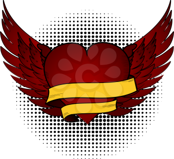 Royalty Free Clipart Image of a Heart and Banner Background