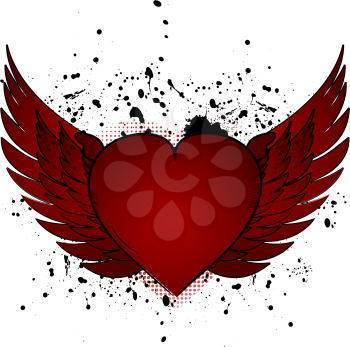 Royalty Free Clipart Image of a Winged Heart